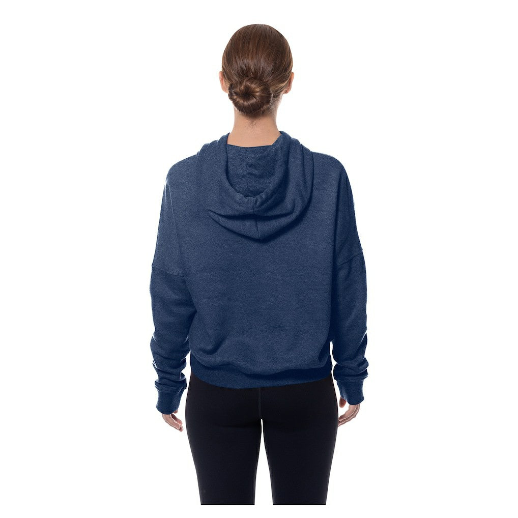 Chicago Bears New Era Women's Throwback Boxy Hoodie Sweatshirt - Navy Hoodies