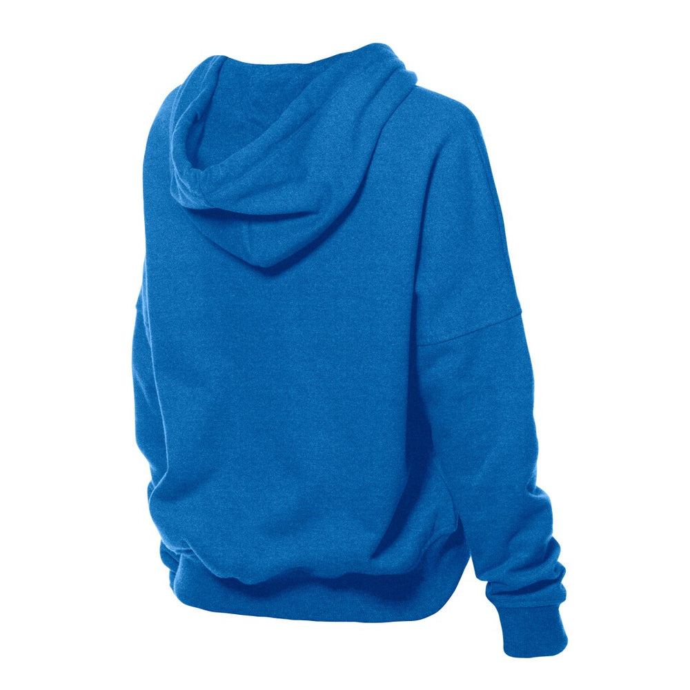 Detroit Lions New Era Women's Throwback Boxy Hoodie Sweatshirt - Blue Hoodies