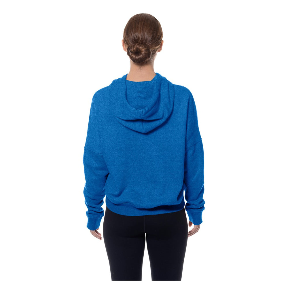 Detroit Lions New Era Women's Throwback Boxy Hoodie Sweatshirt - Blue Hoodies