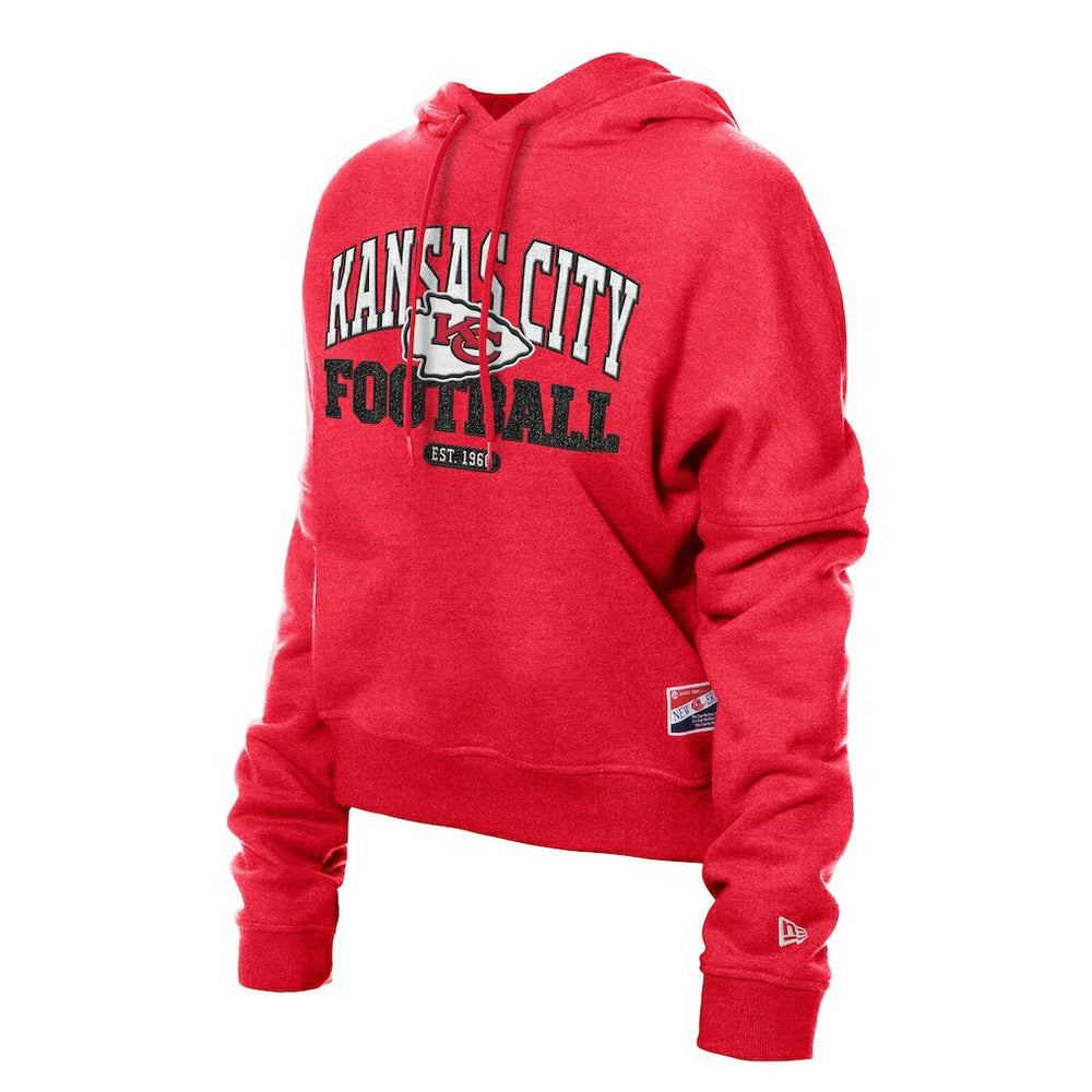 Kansas City Chiefs New Era Women's Throwback Boxy Hoodie Sweatshirt - Red Hoodies