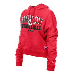 Kansas City Chiefs New Era Women's Throwback Boxy Hoodie Sweatshirt - Red Hoodies