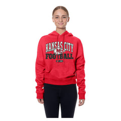 Kansas City Chiefs New Era Women's Throwback Boxy Hoodie Sweatshirt - Red Hoodies