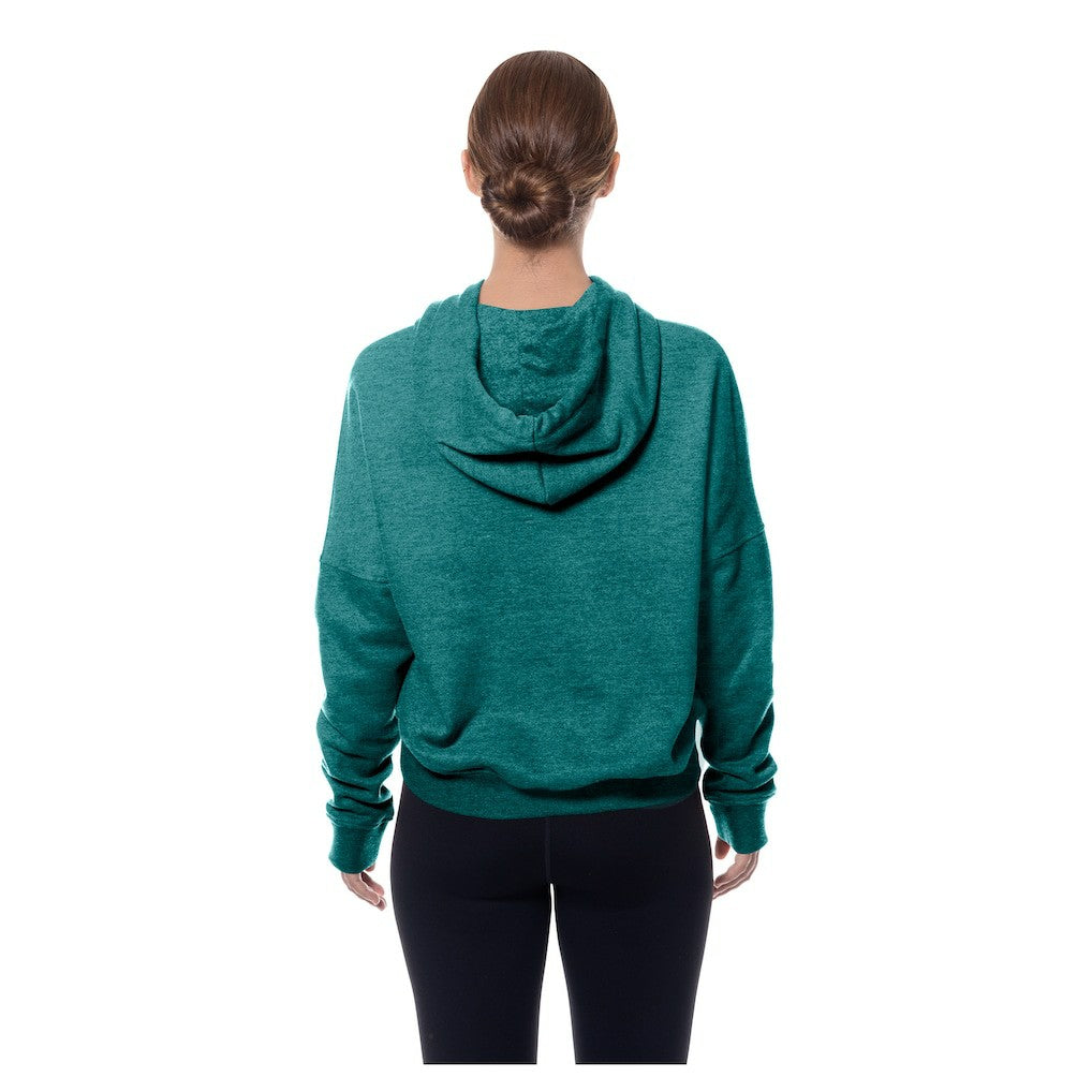 Miami Dolphins New Era Women's Throwback Boxy Hoodie Sweatshirt - Aqua Hoodies