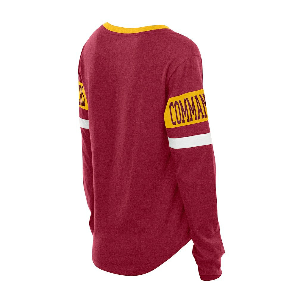 Washington Commanders New Era Women's Throwback Lace-Up Long-Sleeve T-Shirt - Burgundy T-shirts