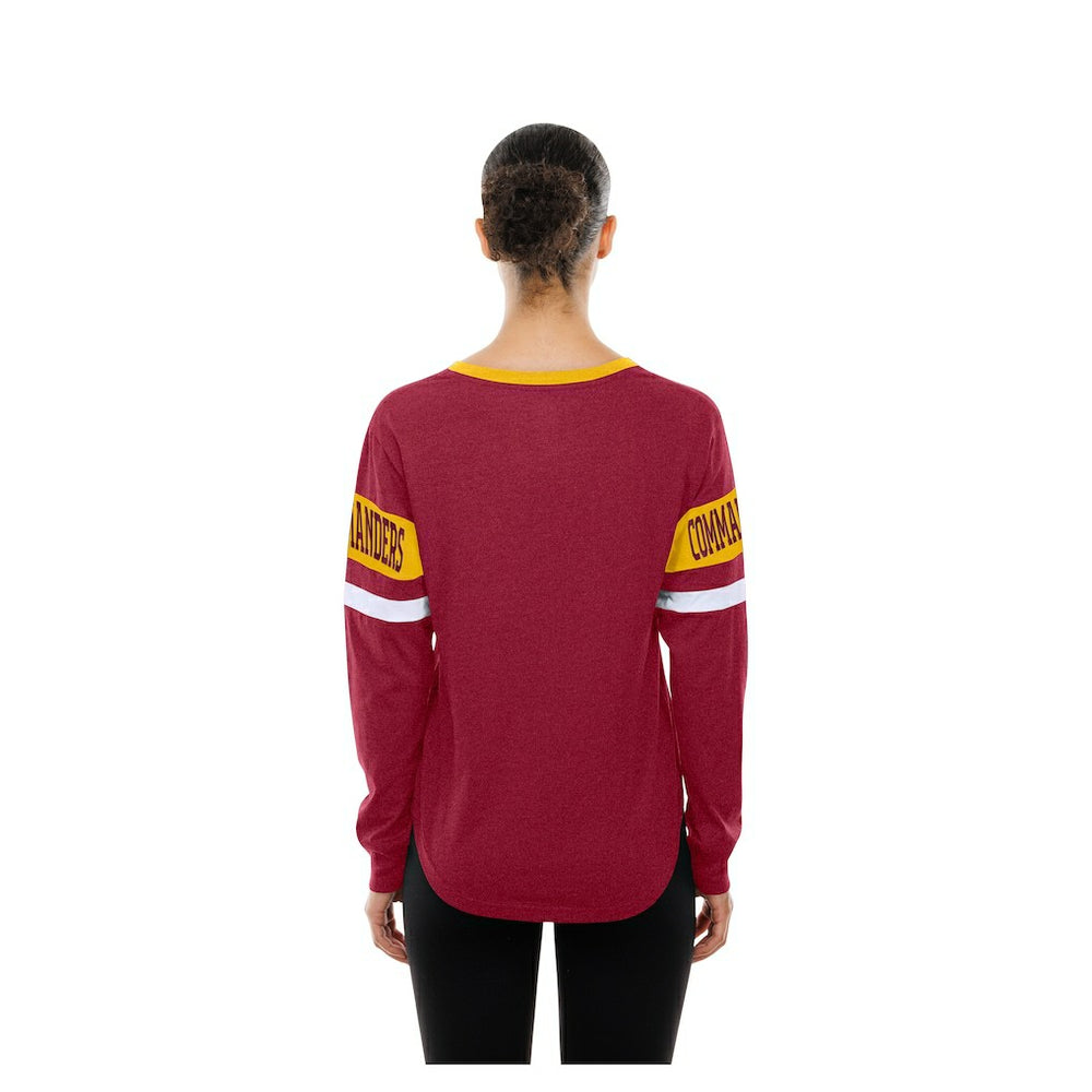Washington Commanders New Era Women's Throwback Lace-Up Long-Sleeve T-Shirt - Burgundy T-shirts