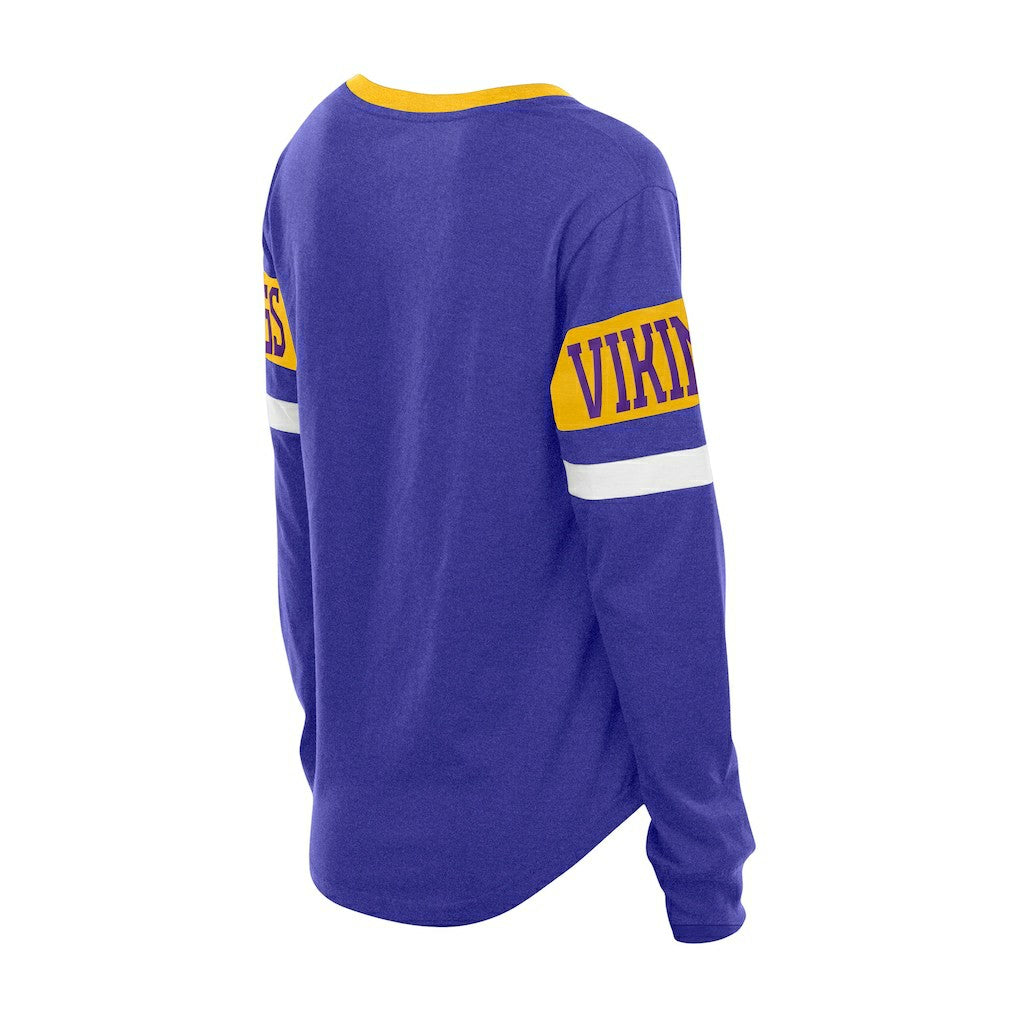 Minnesota Vikings New Era Women's Throwback Lace-Up Long-Sleeve T-Shirt - Purple T-shirts