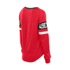 San Francisco 49ers New Era Women's Throwback Lace-Up Long-Sleeve T-Shirt - Scarlet T-shirts