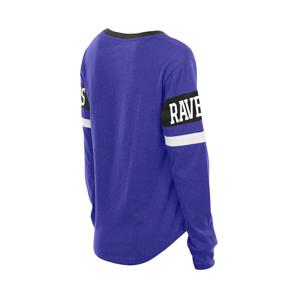 Baltimore Ravens New Era Women's Throwback Lace-Up Long-Sleeve T-Shirt - Purple T-shirts
