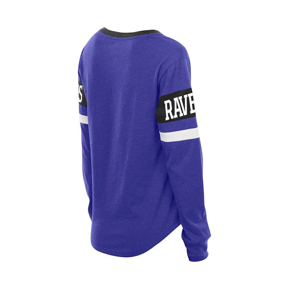 Baltimore Ravens New Era Women's Throwback Lace-Up Long-Sleeve T-Shirt - Purple T-shirts