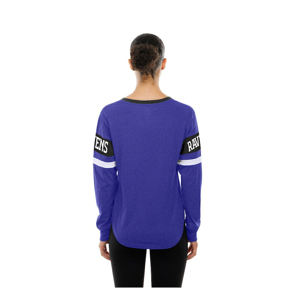Baltimore Ravens New Era Women's Throwback Lace-Up Long-Sleeve T-Shirt - Purple T-shirts