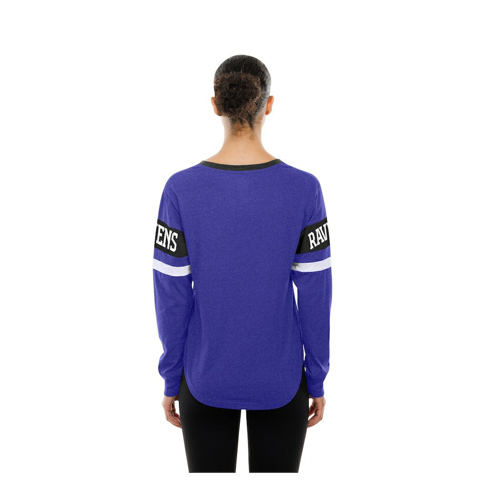 Baltimore Ravens New Era Women's Throwback Lace-Up Long-Sleeve T-Shirt - Purple T-shirts