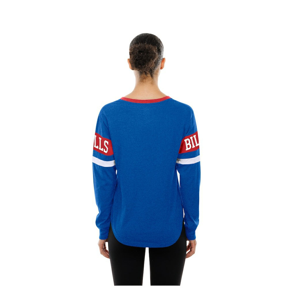 Buffalo Bills New Era Women's Throwback Lace-Up Long-Sleeve T-Shirt - Royal T-shirts