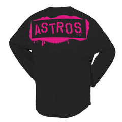 Houston Astros Fanatics Women's Neon Jersey Long Sleeve T-Shirt - Black Jerseys