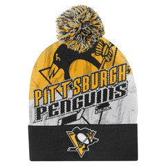 Pittsburgh Penguins Outerstuff Youth New Edge Cuffed Knit Hat with Pom - Black | US 202603228