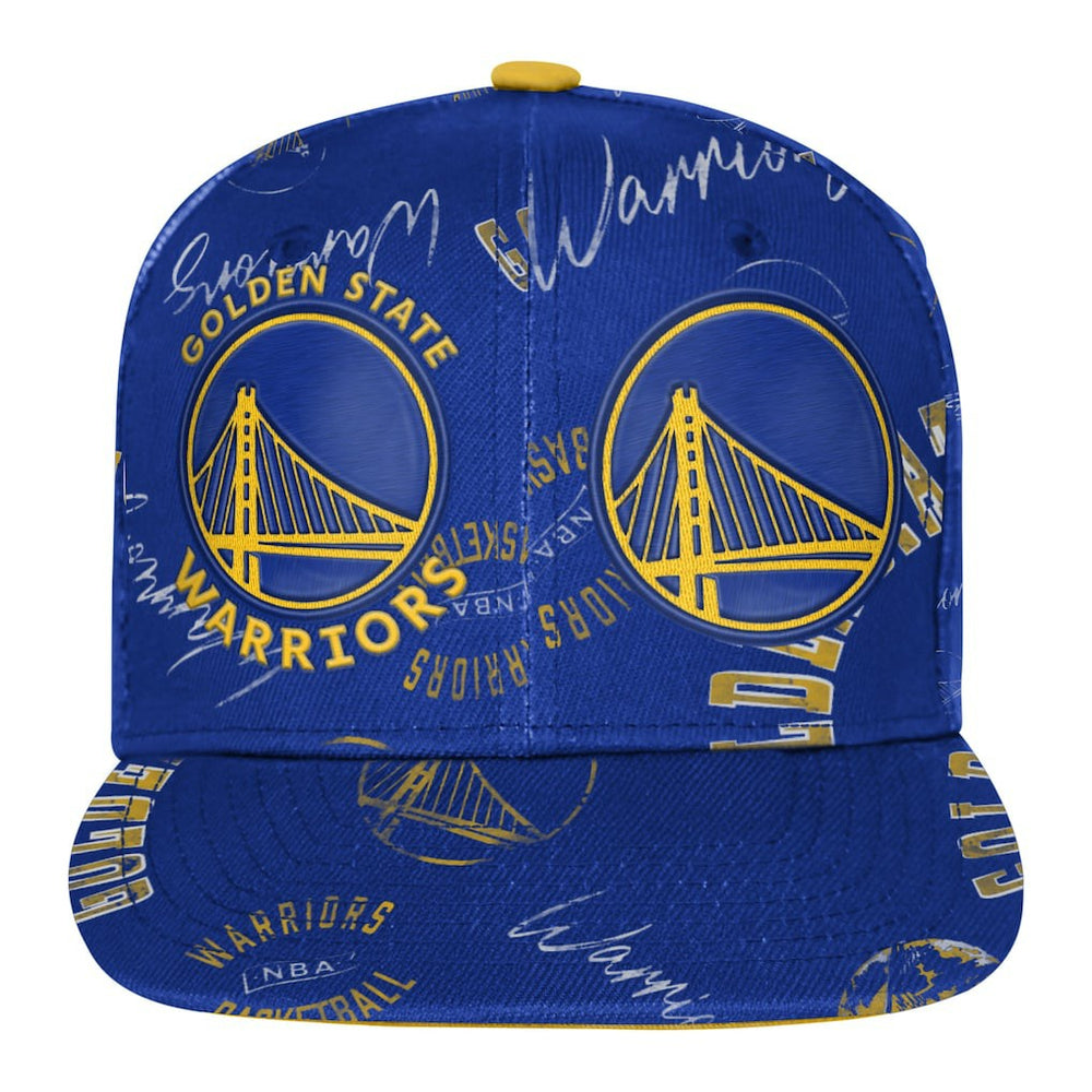 Golden State Warriors Outerstuff Youth Street Hooper Allover Print Snapback Hat Royal