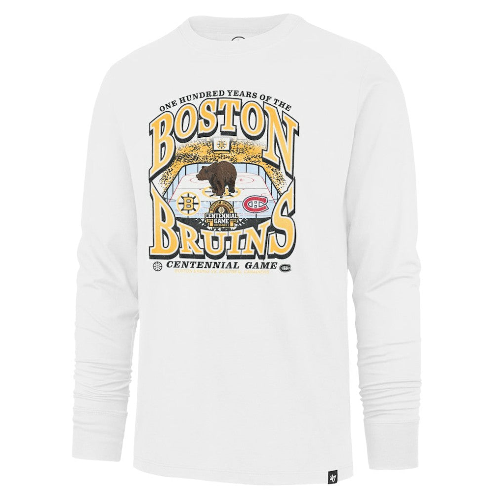 Boston Bruins '47 Centennial Game Long Sleeve T-Shirt - White | US 202603299