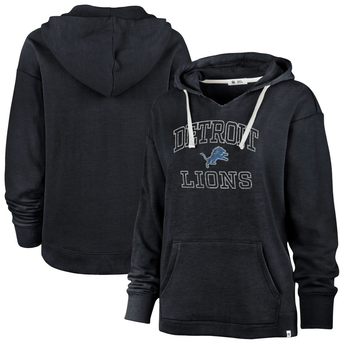 Detroit Lions '47 Women's Plus Size Clarity Kennedy Pullover Hoodie - Navy Hoodies