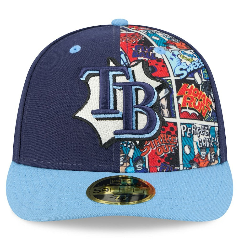 Tampa Bay Rays New Era 2025 MLB Diamond Hero Edition Low Profile 59FIFTY Fitted Hat - Navy/Light Blue Hats