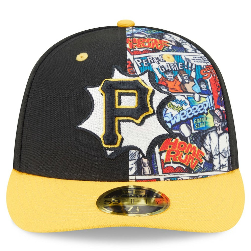 Pittsburgh Pirates New Era 2025 MLB Diamond Hero Edition Low Profile 59FIFTY Fitted Hat - Black/Gold Hats