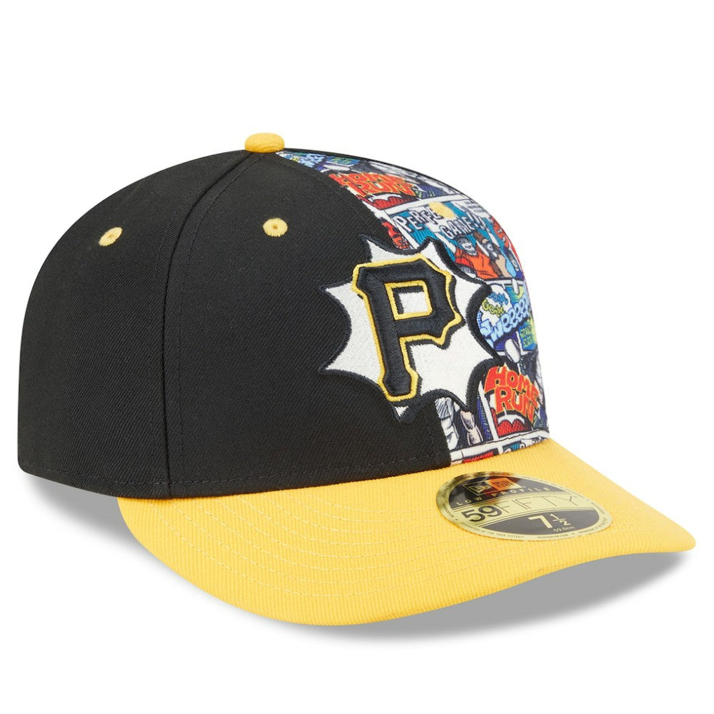Pittsburgh Pirates New Era 2025 MLB Diamond Hero Edition Low Profile 59FIFTY Fitted Hat - Black/Gold Hats
