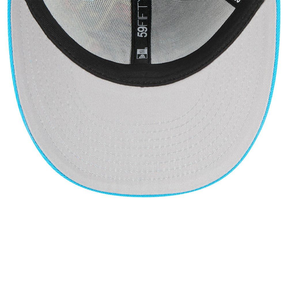 Miami Marlins New Era 2025 MLB Diamond Hero Edition Low Profile 59FIFTY Fitted Hat - Black/Blue Hats