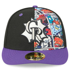 Colorado Rockies New Era 2025 MLB Diamond Hero Edition Low Profile 59FIFTY Fitted Hat - Black/Purple Hats