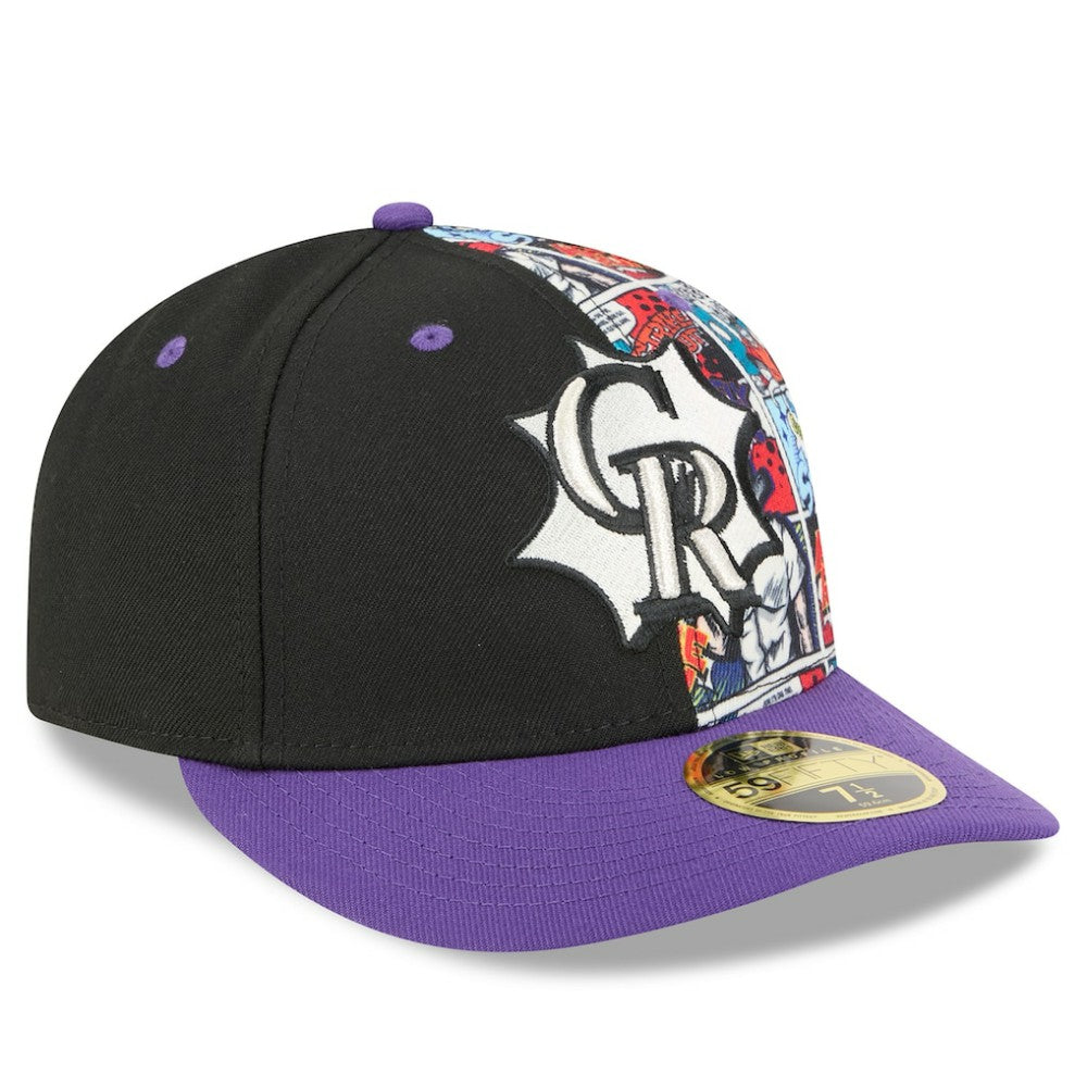 Colorado Rockies New Era 2025 MLB Diamond Hero Edition Low Profile 59FIFTY Fitted Hat - Black/Purple Hats