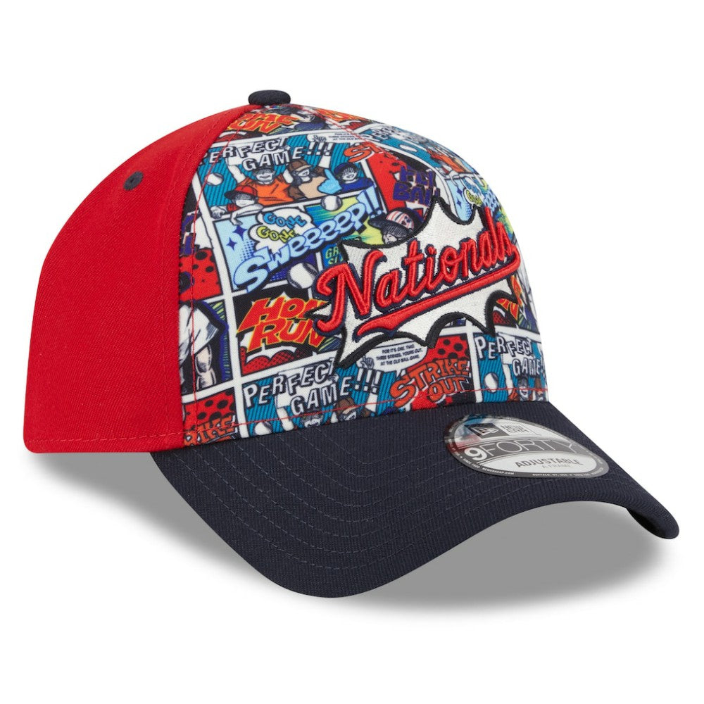 Washington Nationals New Era Youth 2025 MLB Diamond Hero Edition A-Frame 9FORTY Adjustable Hat - Red/Navy Hats