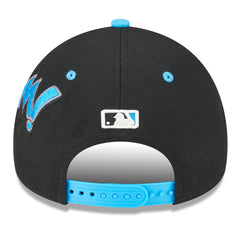 Miami Marlins New Era Youth 2025 MLB Diamond Hero Edition A-Frame 9FORTY Adjustable Hat - Black/Blue Hats