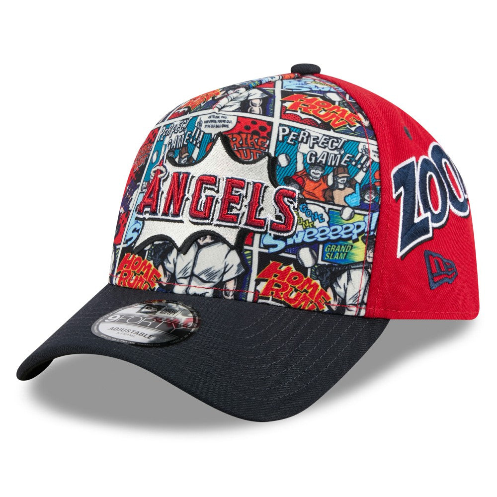Los Angeles Angels New Era Youth 2025 MLB Diamond Hero Edition A-Frame 9FORTY Adjustable Hat - Red/Navy Hats