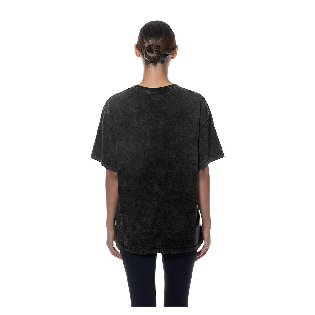Golden State Warriors Women's Throwback Mineral Wash Oversized T-Shirt Black - New Era
