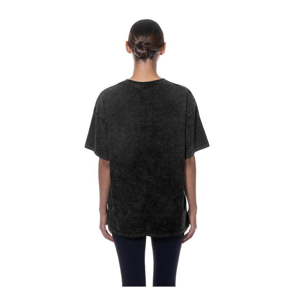 Golden State Warriors Women's Throwback Mineral Wash Oversized T-Shirt Black - New Era