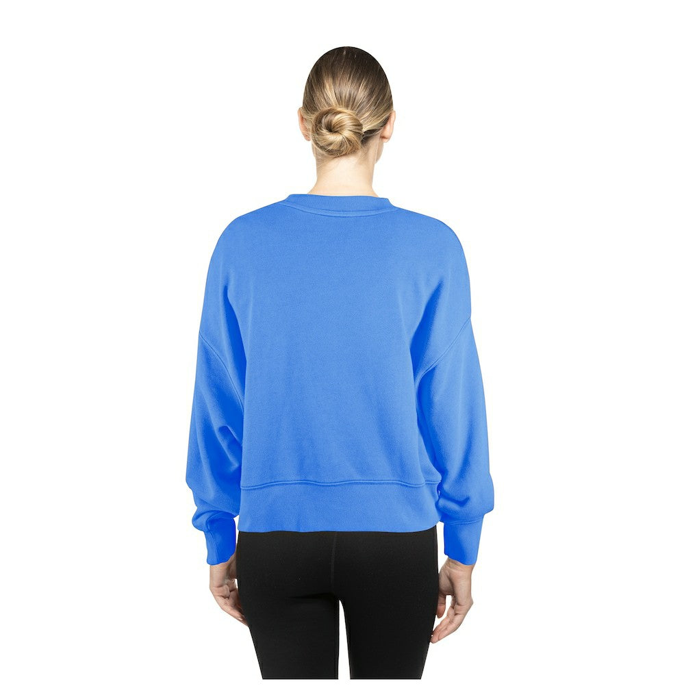 Philadelphia 76ers Women's Boxy Throwback Mineral Wash Sweatshirt Royal - New Era