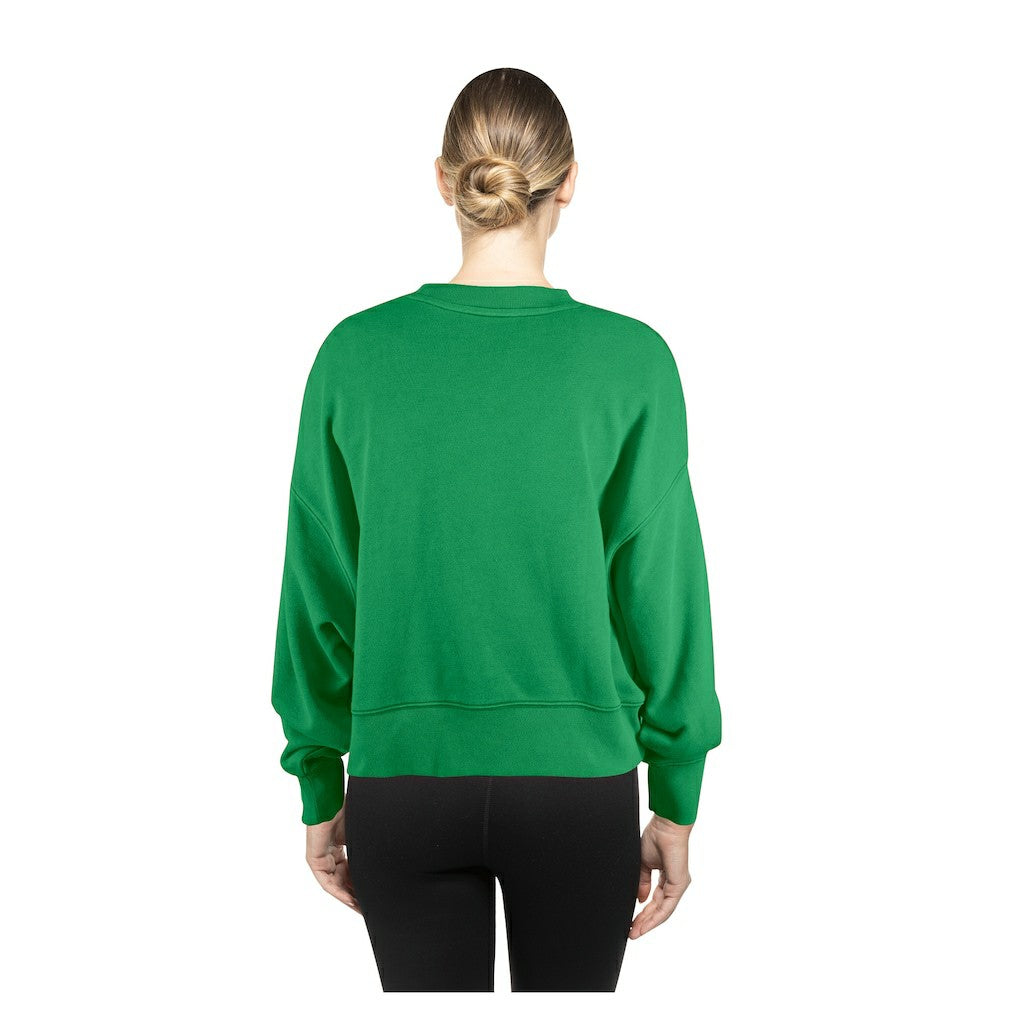Boston Celtics Women's Boxy Throwback Mineral Wash Sweatshirt Kelly Green - New Era