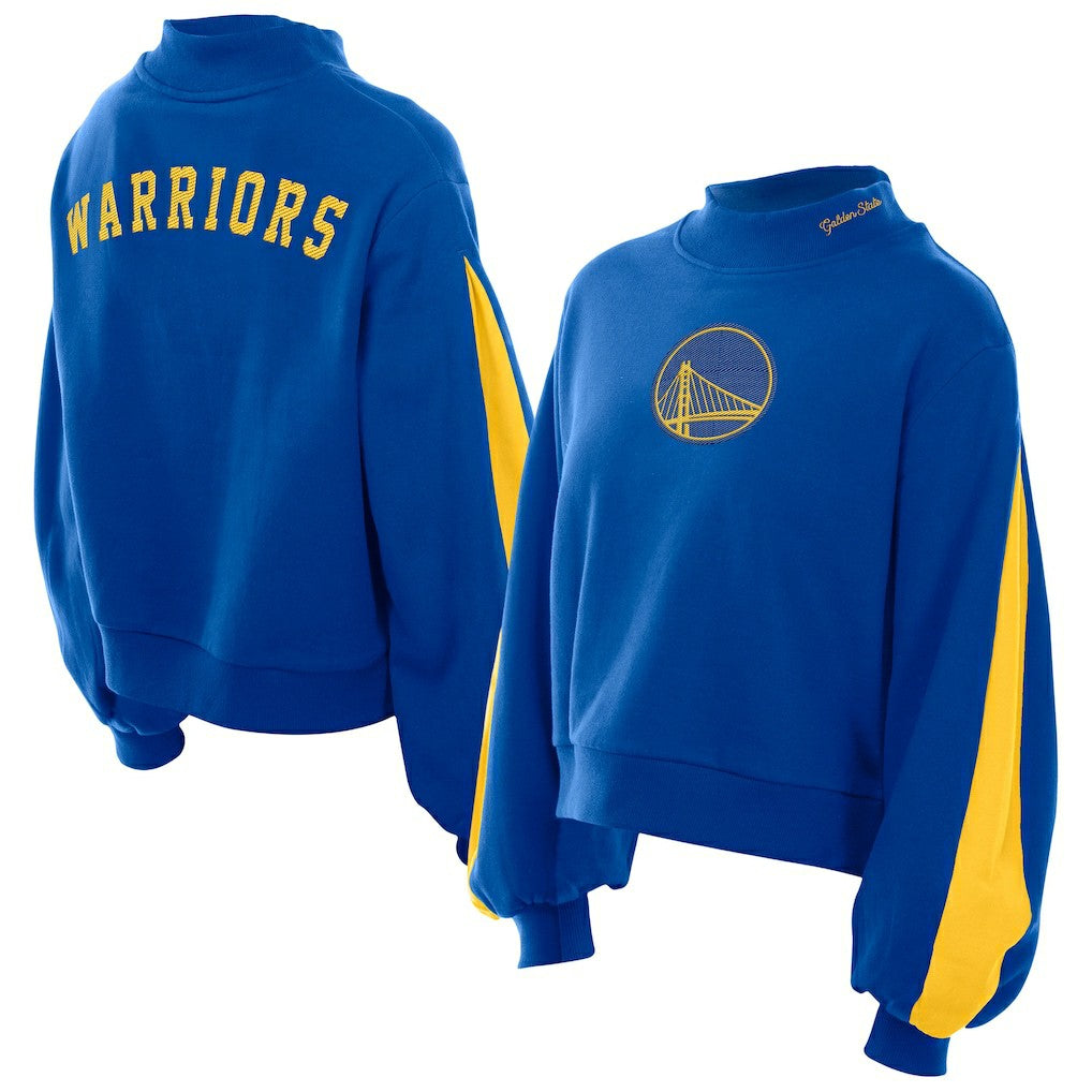 Golden State Warriors Women's Sport Night Balloon Sleeves Sweatshirt Royal - New Era