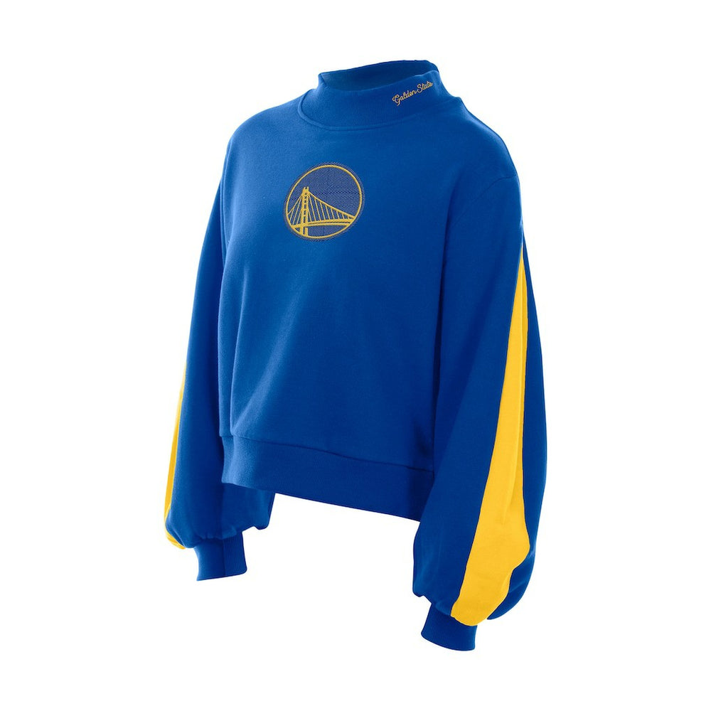 Golden State Warriors Women's Sport Night Balloon Sleeves Sweatshirt Royal - New Era