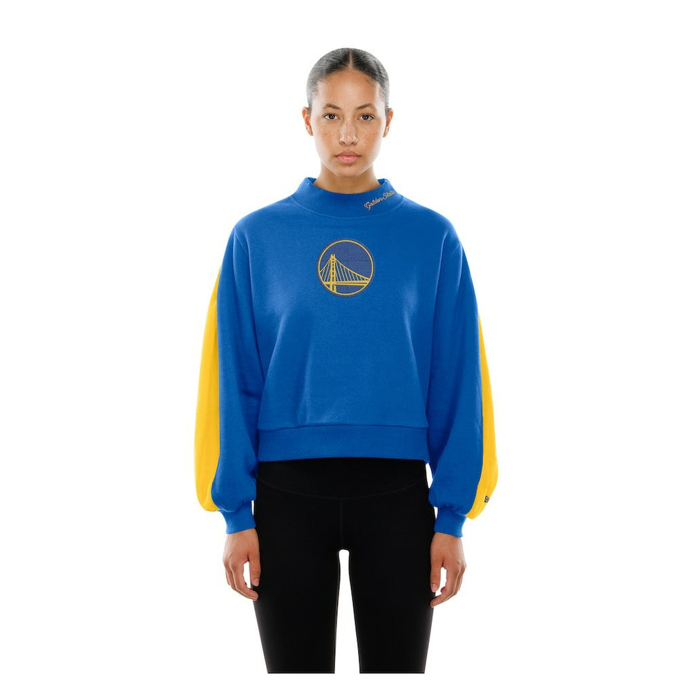 Golden State Warriors Women's Sport Night Balloon Sleeves Sweatshirt Royal - New Era