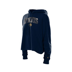 Minnesota Timberwolves Women's Glam Game Open Back Hoodie Navy - New Era