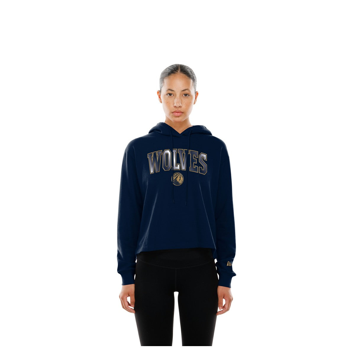 Minnesota Timberwolves Women's Glam Game Open Back Hoodie Navy - New Era
