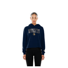 Minnesota Timberwolves Women's Glam Game Open Back Hoodie Navy - New Era