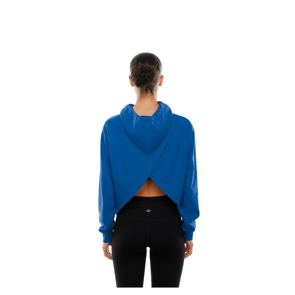 Golden State Warriors Women's Glam Game Open Back Hoodie Royal - New Era