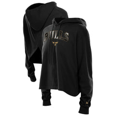 Chicago Bulls Women's Glam Game Open Back Hoodie Black - New Era outlet