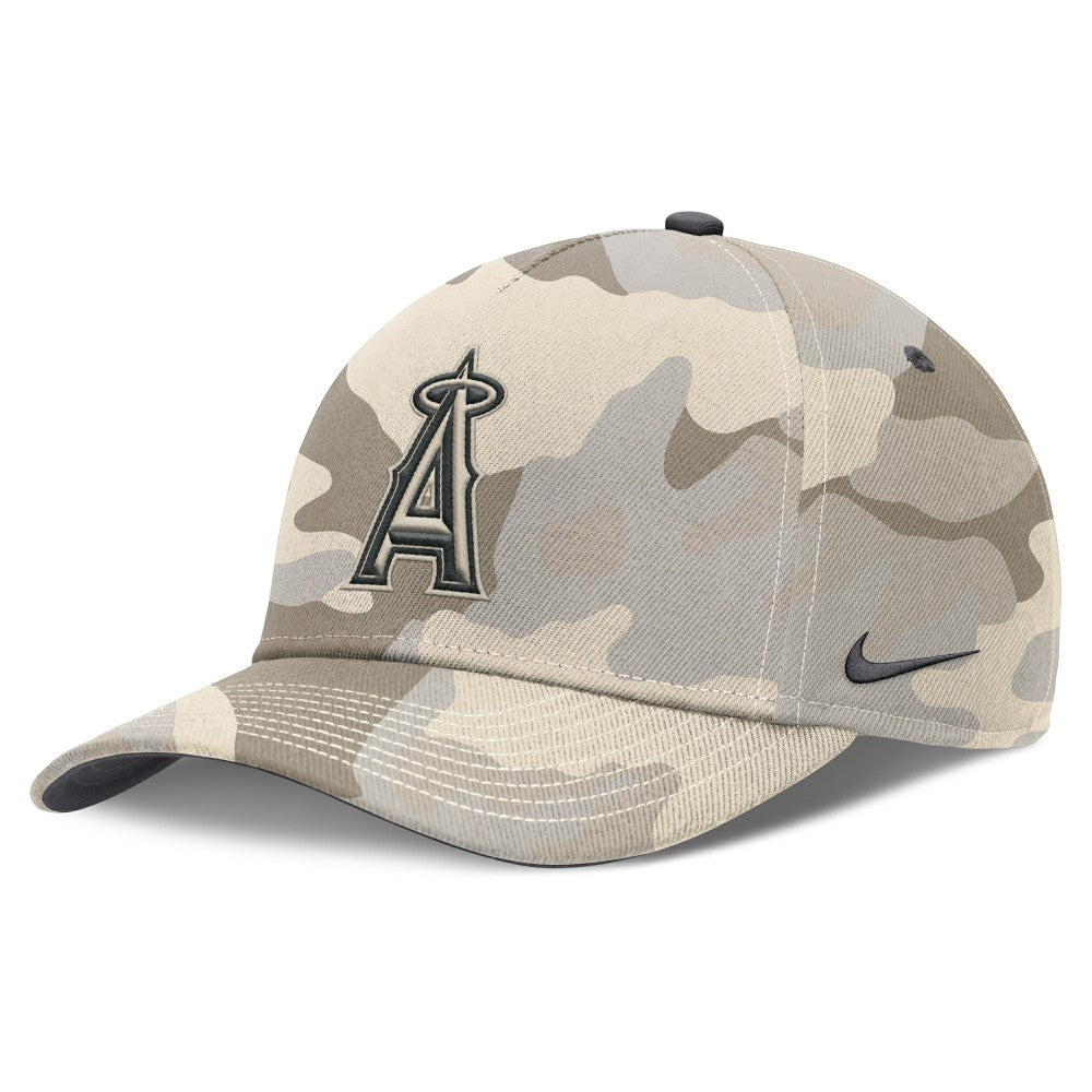 Los Angeles Angels Nike Camo Pack Rise Adjustable Hat - Natural Hats