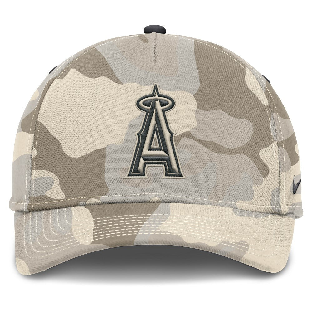 Los Angeles Angels Nike Camo Pack Rise Adjustable Hat - Natural Hats