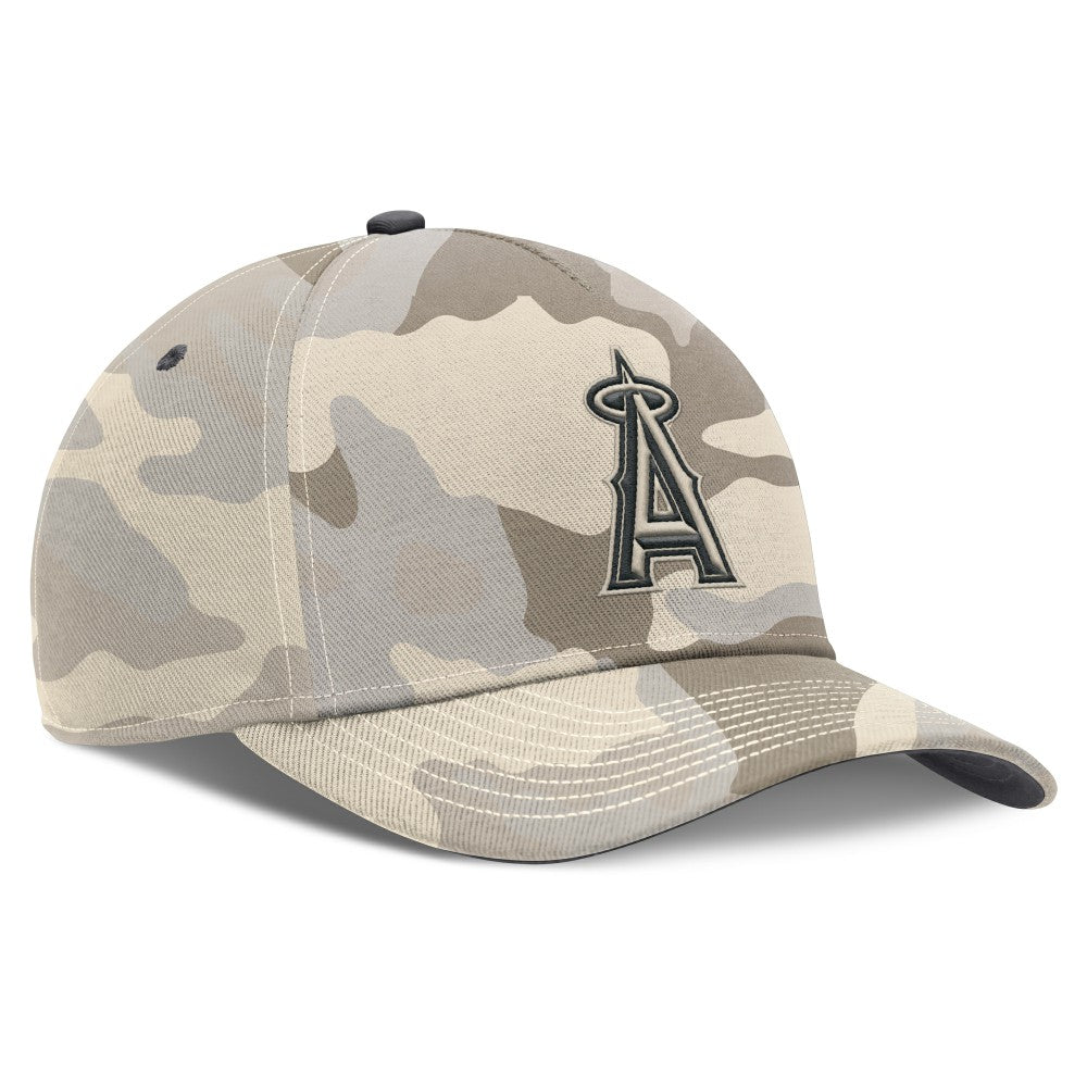Los Angeles Angels Nike Camo Pack Rise Adjustable Hat - Natural Hats
