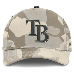 Tampa Bay Rays Nike Camo Pack Rise Adjustable Hat - Natural Hats