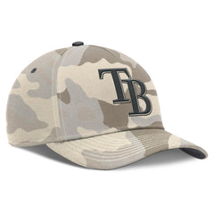 Tampa Bay Rays Nike Camo Pack Rise Adjustable Hat - Natural Hats