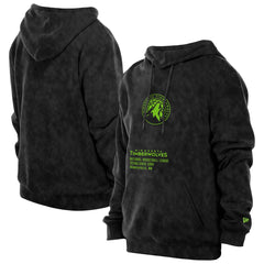 Minnesota Timberwolves Sport Night Mineral Wash Pullover Hoodie Black - New Era