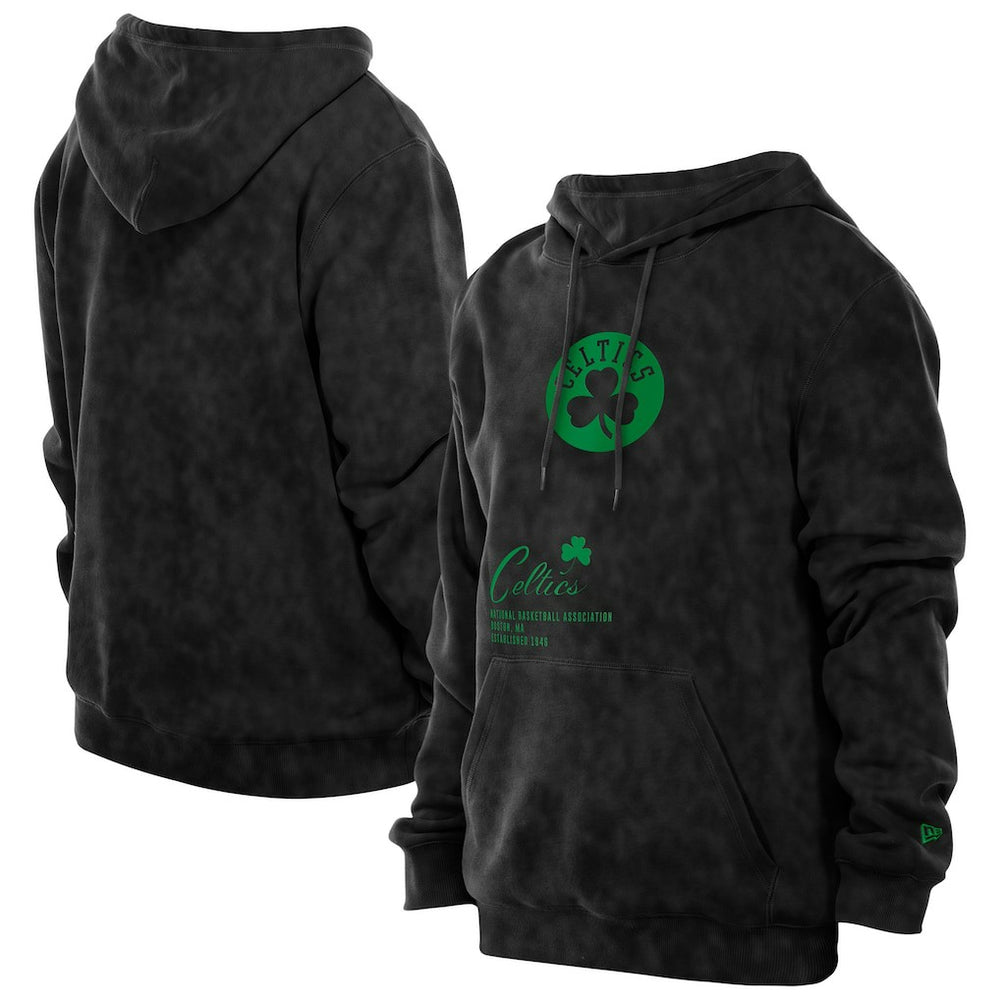 Boston Celtics Sport Night Mineral Wash Pullover Hoodie Black - New Era