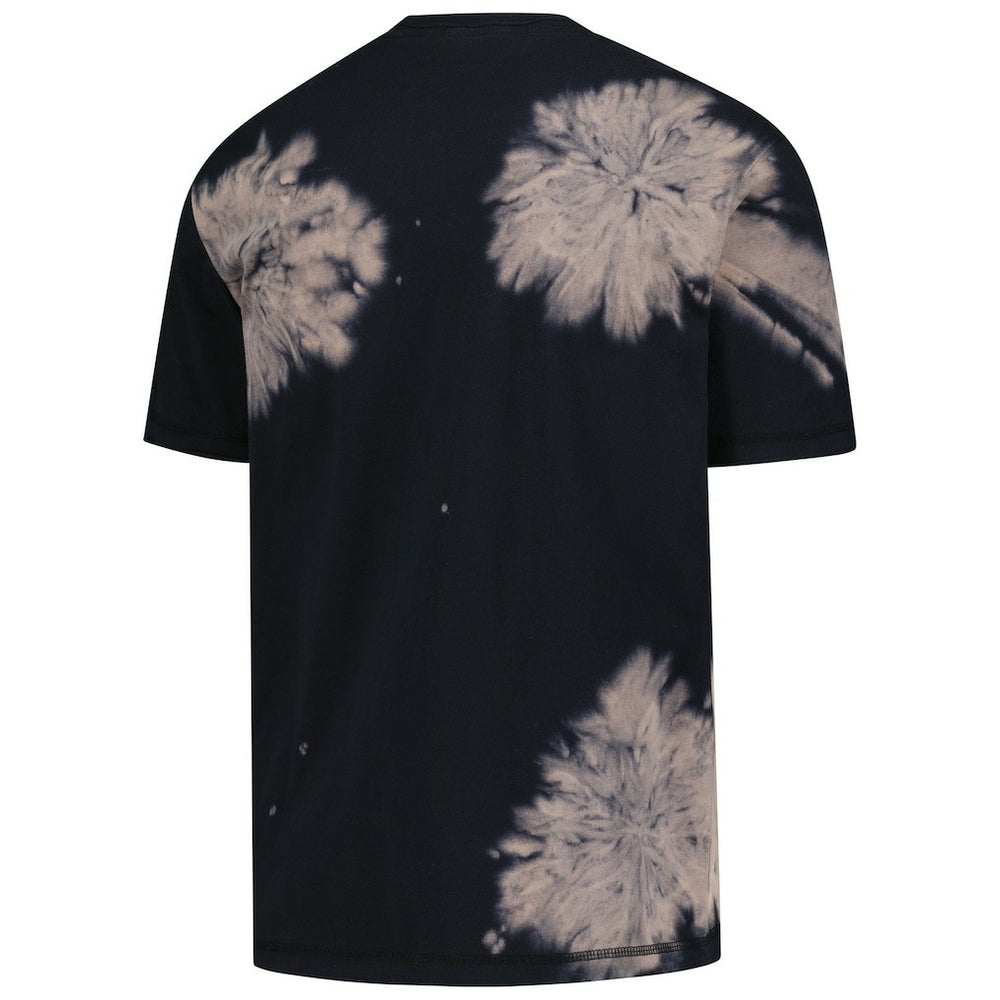 New York Knicks Injection Bleached Out Raw Edge Oversized T-Shirt Black - New Era